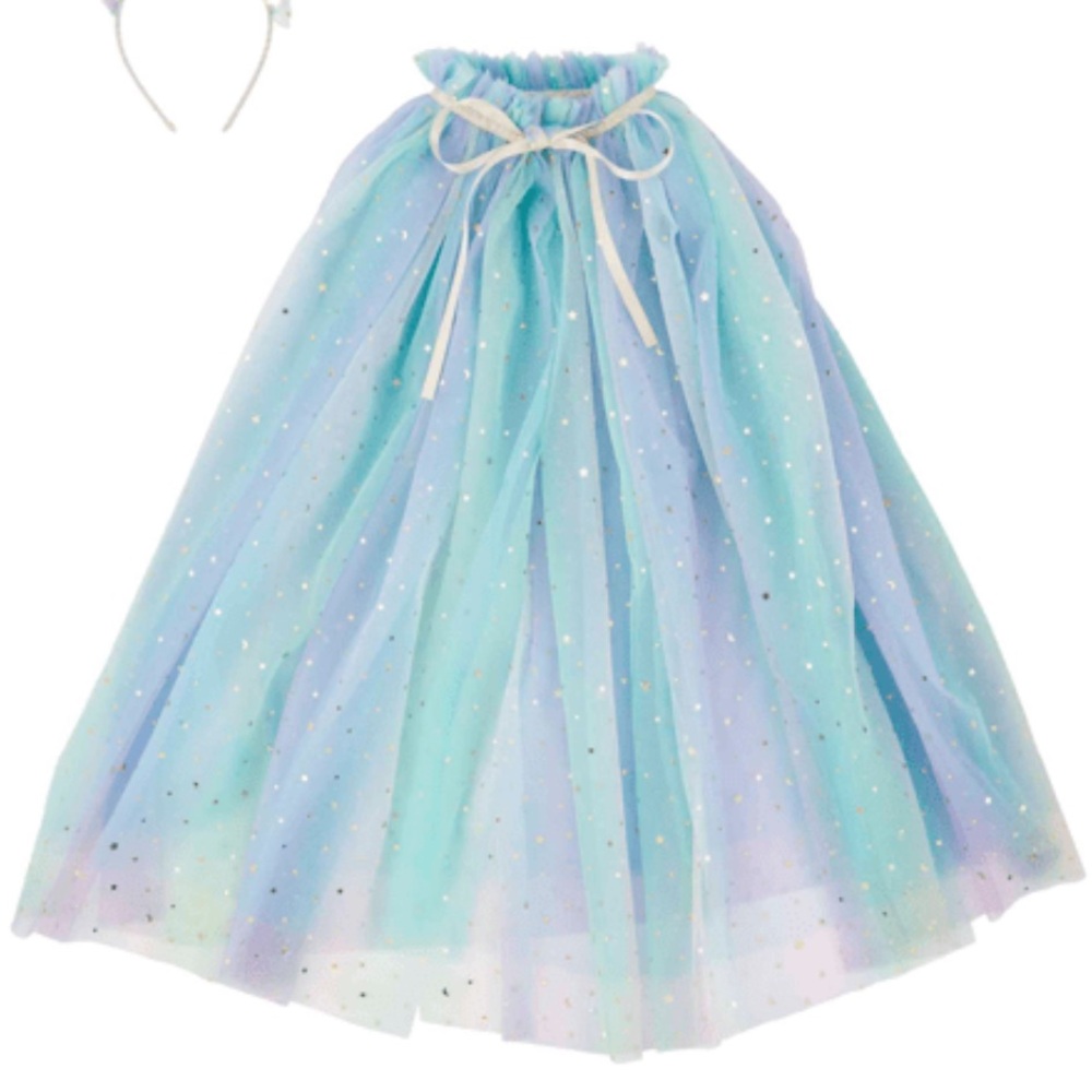 Mud Pie Pastel Rainbow Tulle Cape